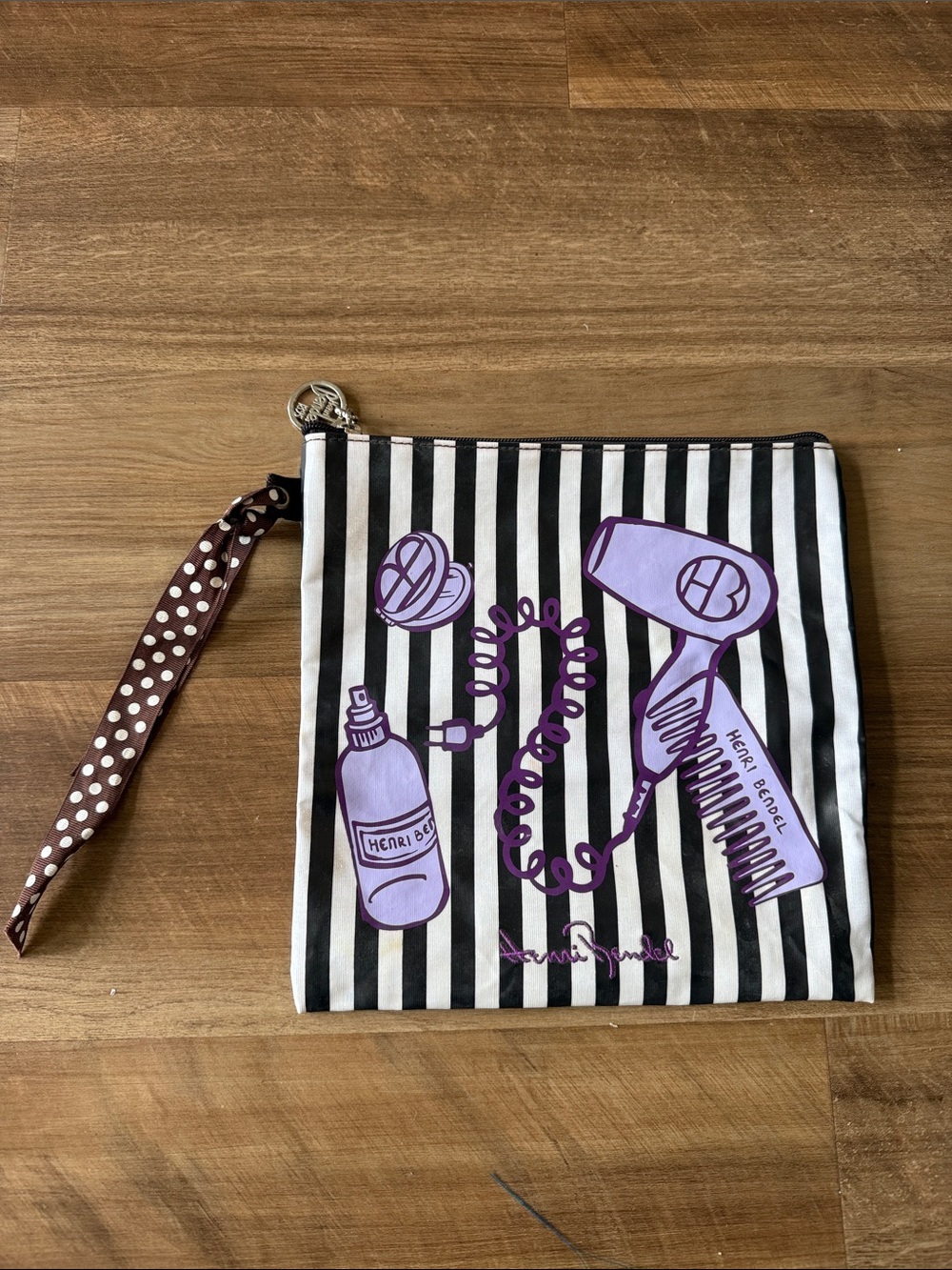 henri bendel Striped Cosmetic Pouch